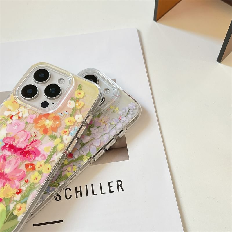 Fonekase - Bloemen telefoonhoesje - Apple iPhone 16 Pro Max / 16 Pro / 16 Plus / 16 / 15 Pro Max / 15 Pro / 15 Plus / 15 / 14 Pro Max / 14 Pro / 14 Plus / 14 / SE / 13 Pro Max / 13 Pro / 13