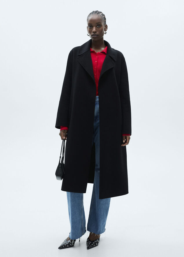 MANGO Belt suit blazer Black