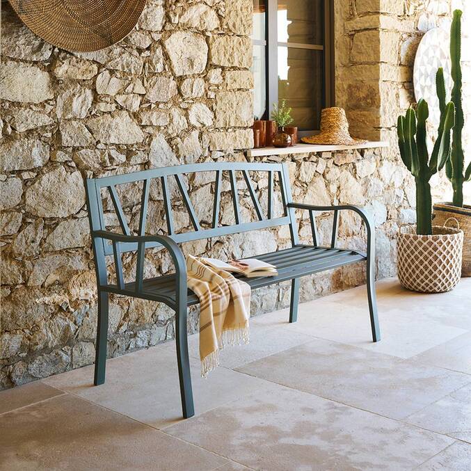 Banc de jardin ALVERNIA Vert Laurier
