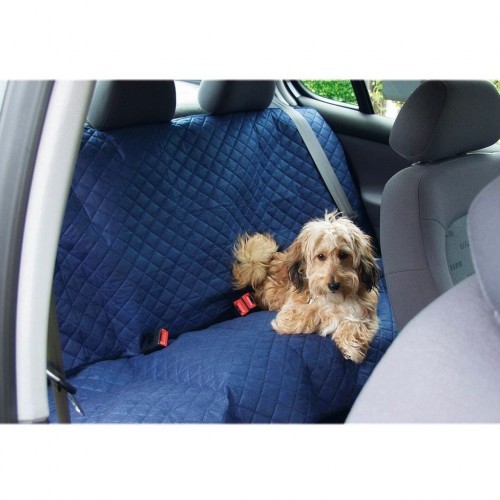 Capa azul para banco de carro para cães