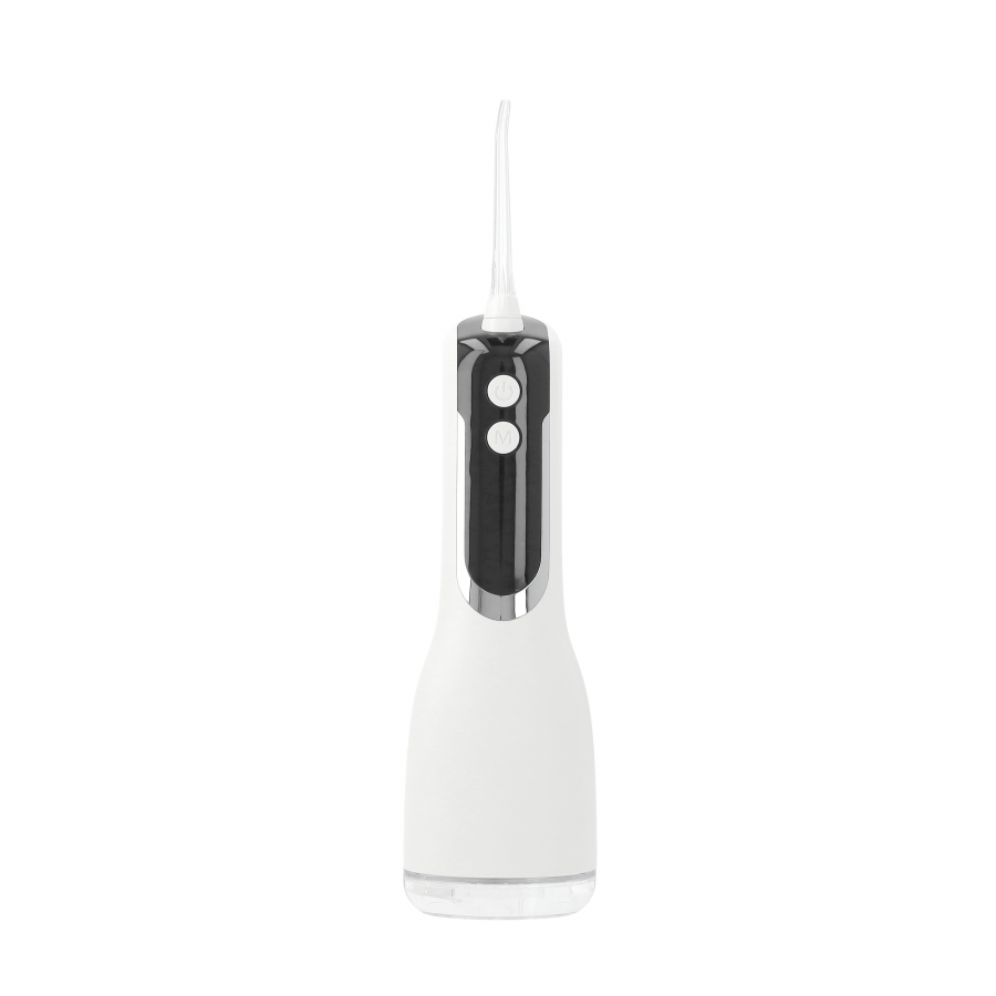 (6-tlg. Set) 330ml Elektrische Wasserdruck Munddusche Wasser Flosser Zahnreinigung mit 4 Multifunktions Düsen - Weiss