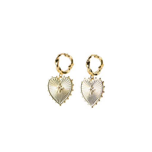 Friihof Siig Heart Mini Øreringe, Gold Plated Brass