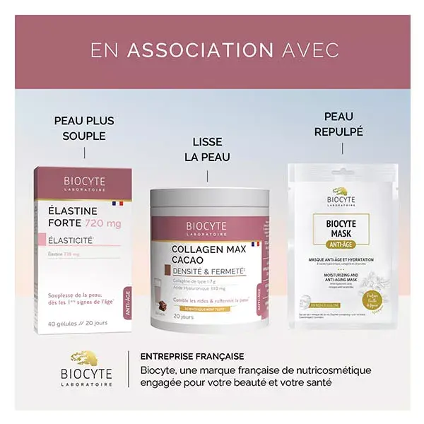 Biocyte Tenseur Forte Anti-Age aperta e firma a pele 40 cápsulas