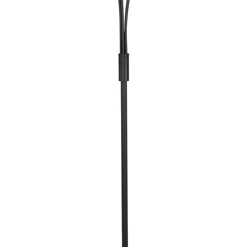 Moderne vloerlamp zwart 5-lichts met smoke glas - Athens