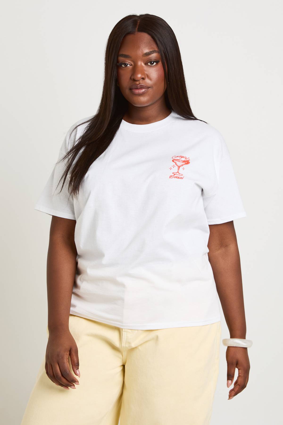 boohoo T-shirt Oversize Grande Taille Motif Cowgirl Social