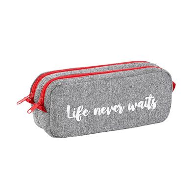 Trousse rectangulaire Yolo - 2 compartiments - gris - Viquel