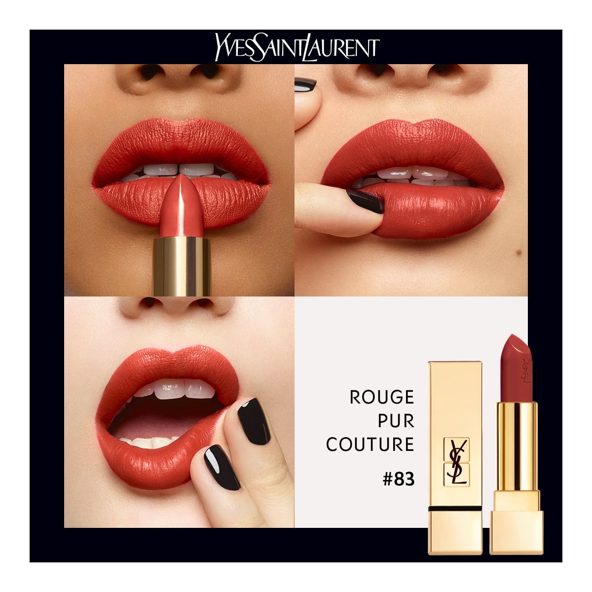 YVES SAINT LAURENT Rouge Pur Couture Rouge à Lèvres Satiné Longue Tenue et Confort