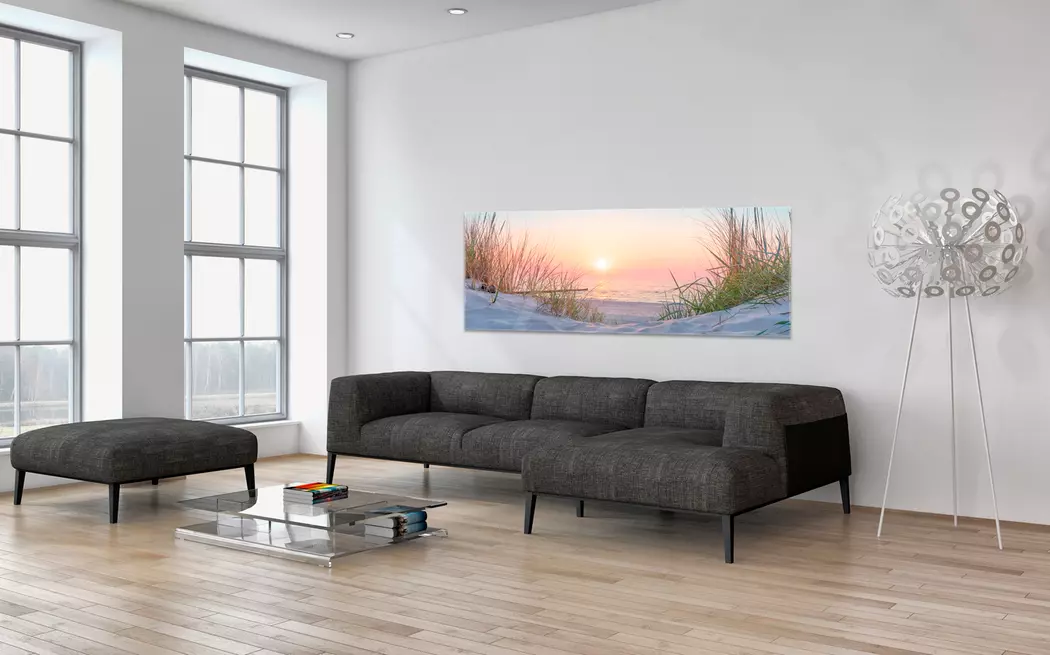Glasbild 125 x 50 cm Sunset at the Beach