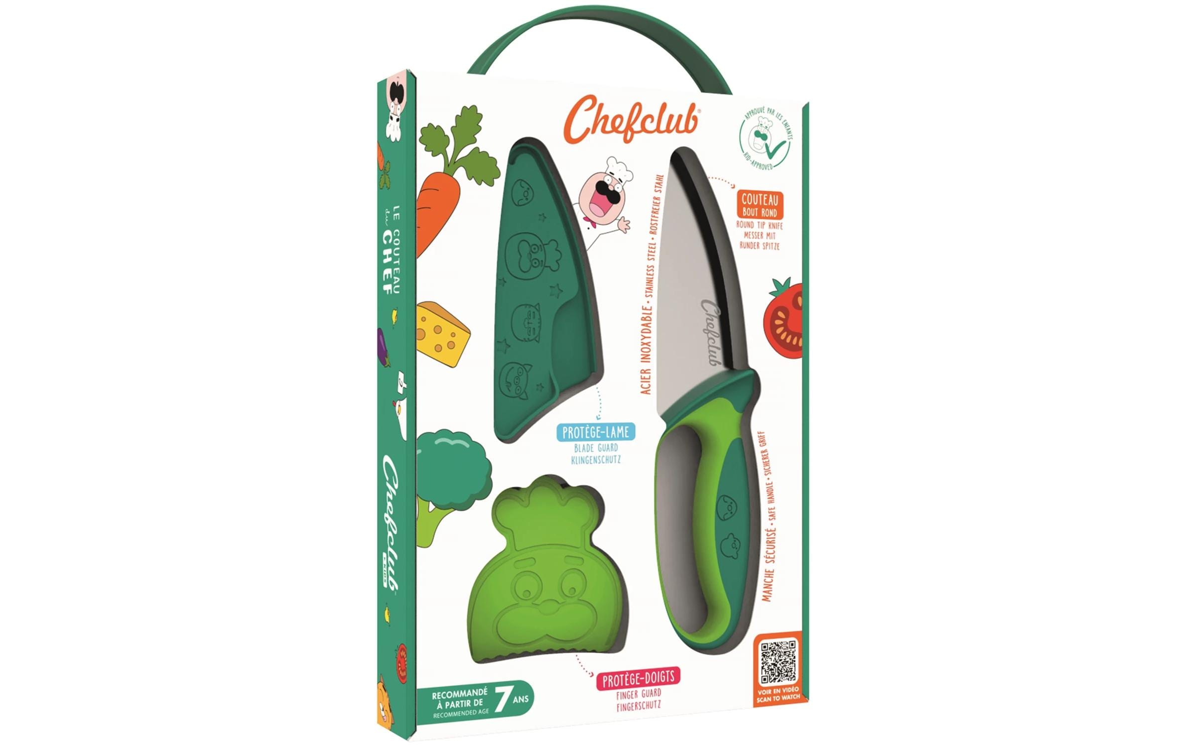 Kindergeschirrset Messer GrünKindermesser mit Fingerschutz