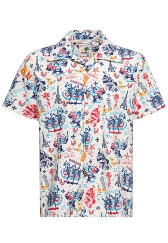 King Kong In Paris Tropical Hawaiian Style Shirt | King Kerosin Chemise manches courtes
