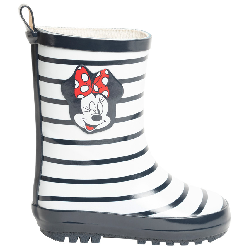 Bottes de pluie en caoutchouc rayées print Minnie  pour enfant fille