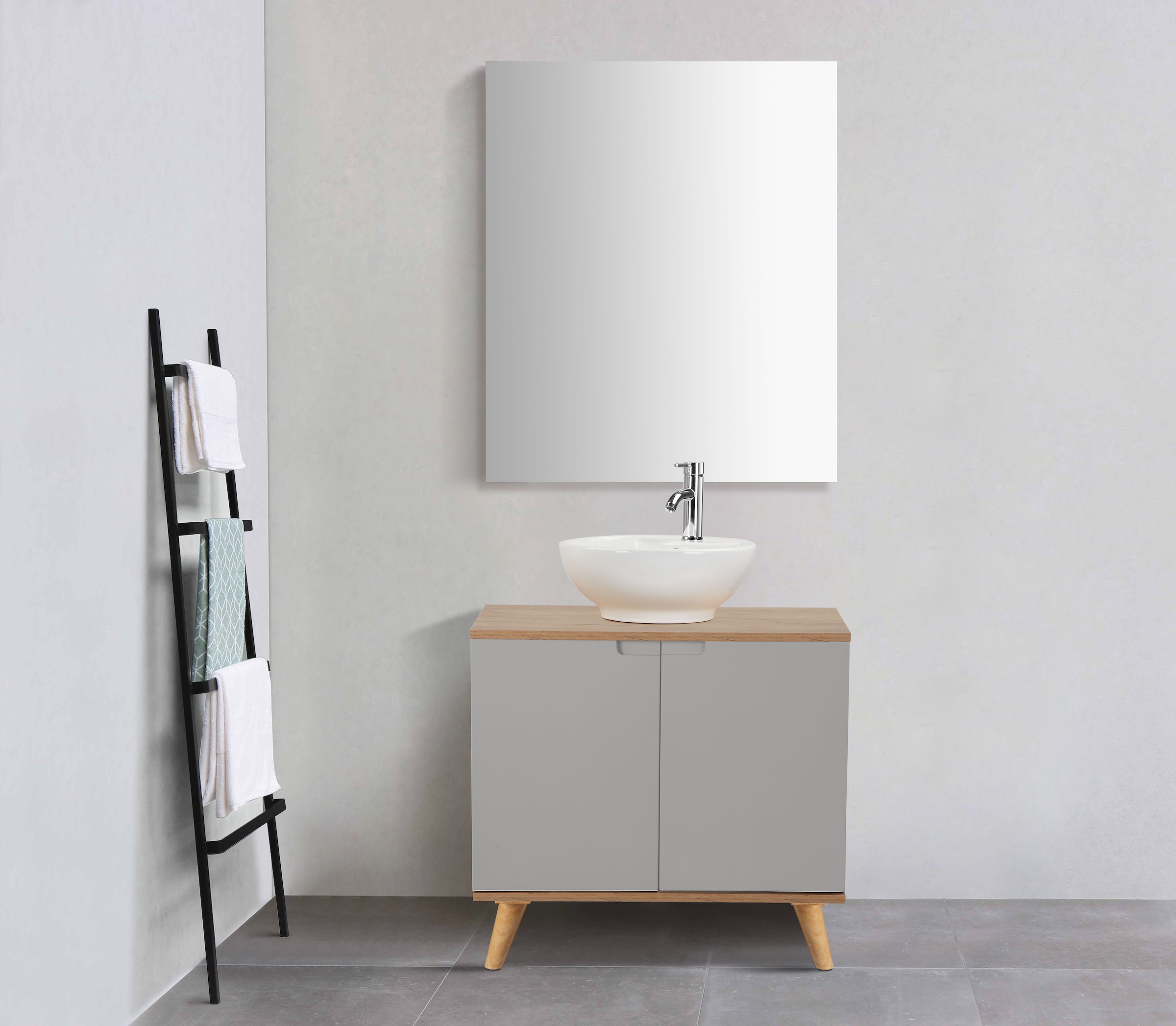 welltime Badspiegel »Lund Badezimmerspiegel Spiegelschrank ohne LED Beleuchtung« Spiegel Breite 58cm klassisches Design fürs Badezimmer