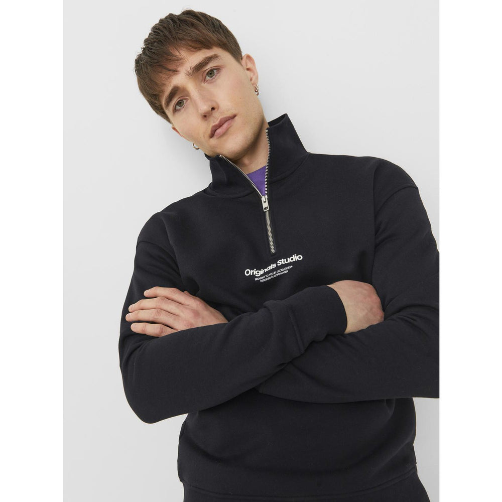 Køb Jack & Jones Junior Black Jorvesterbro Sweat Quarter Zip Noos