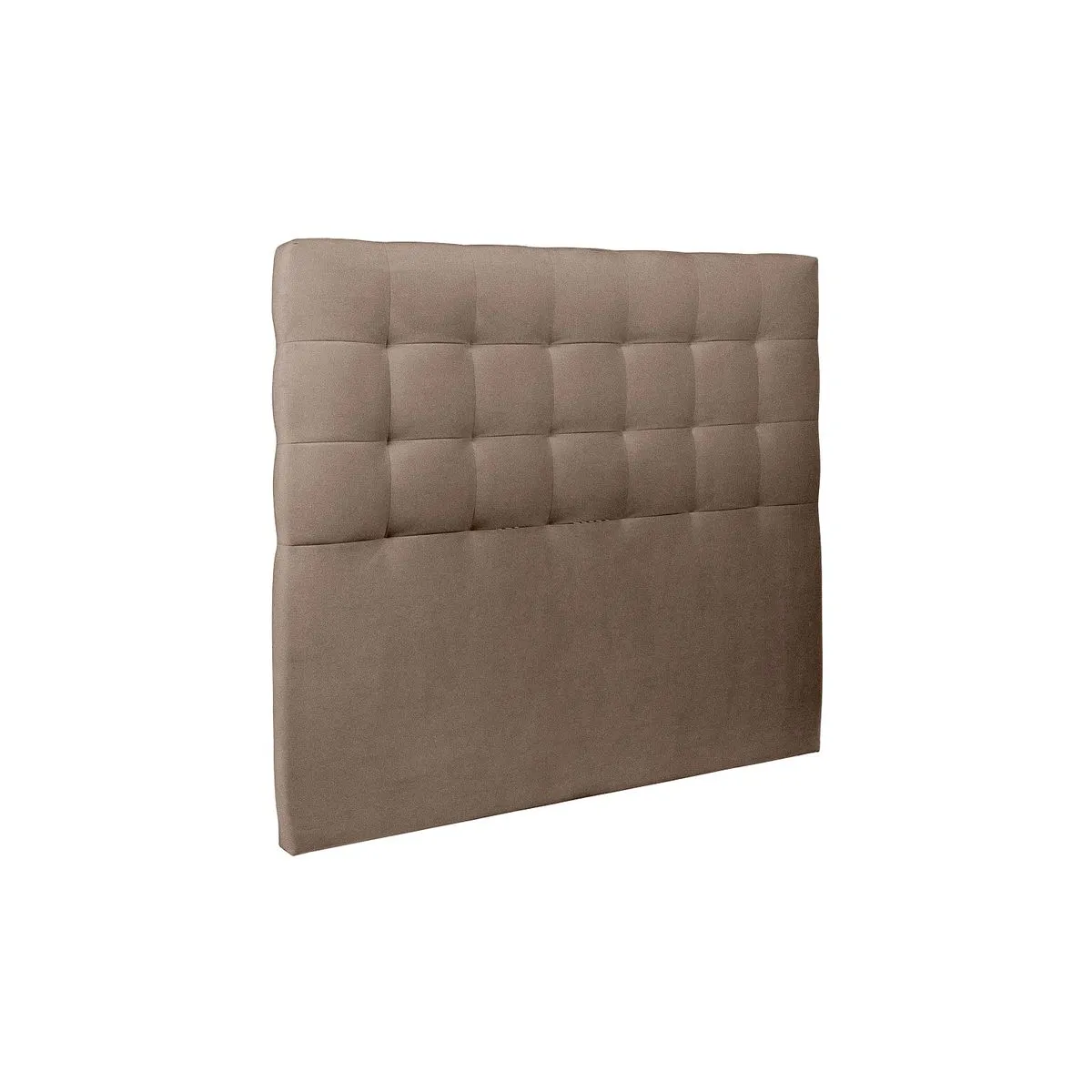 Sommeil de plomb Lit 150x200cm - Tête de lit capitonnée velours - Sommier tapissier taupe