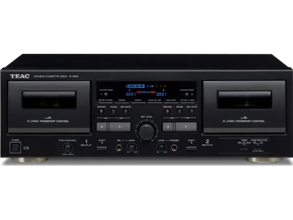 Teac W-1200 - Dobbelt kassettestation - sort