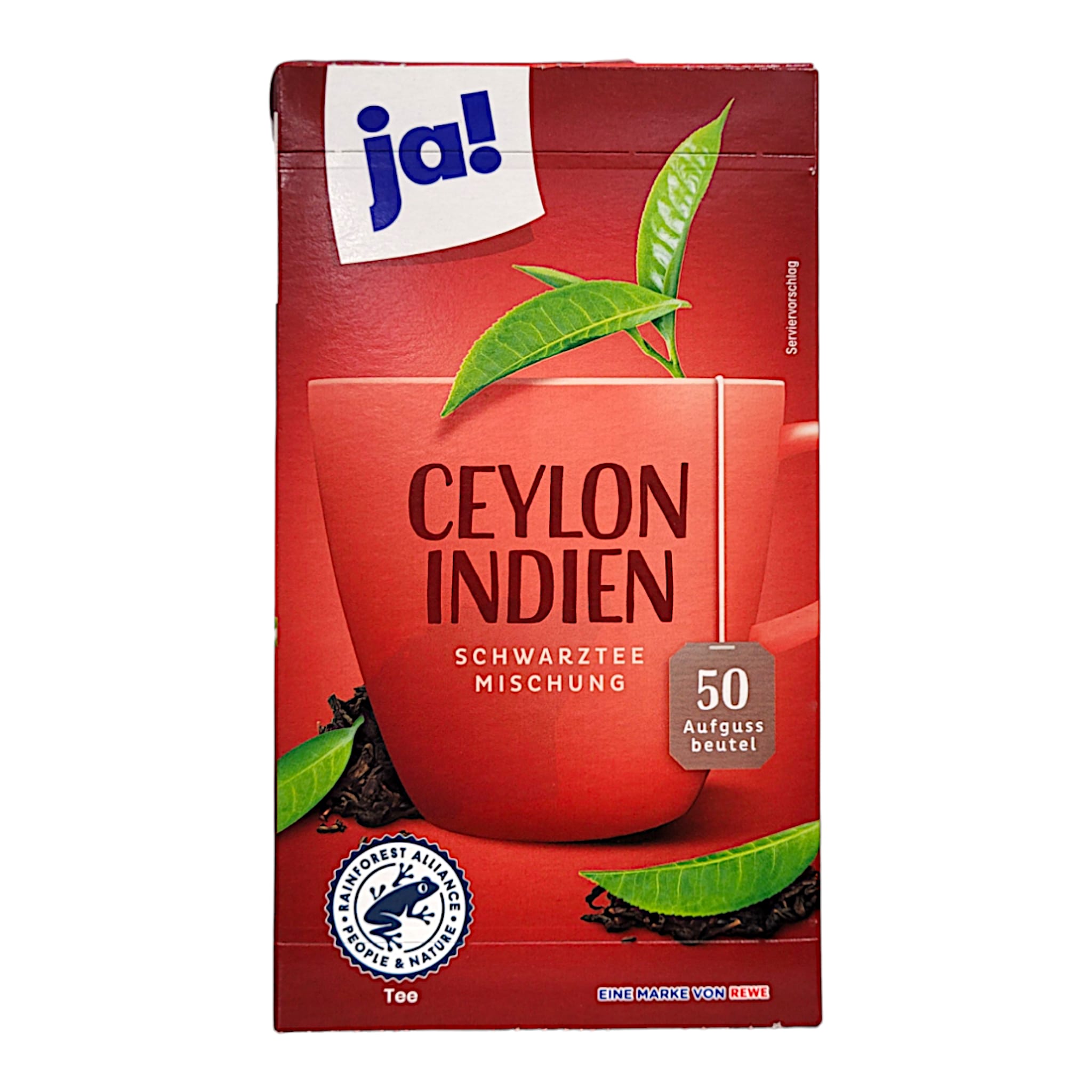 Ja Ceylon-Indien Schwarztee Mischung 50 Beutel a 1,75g =87,5g MHD:30.10.27