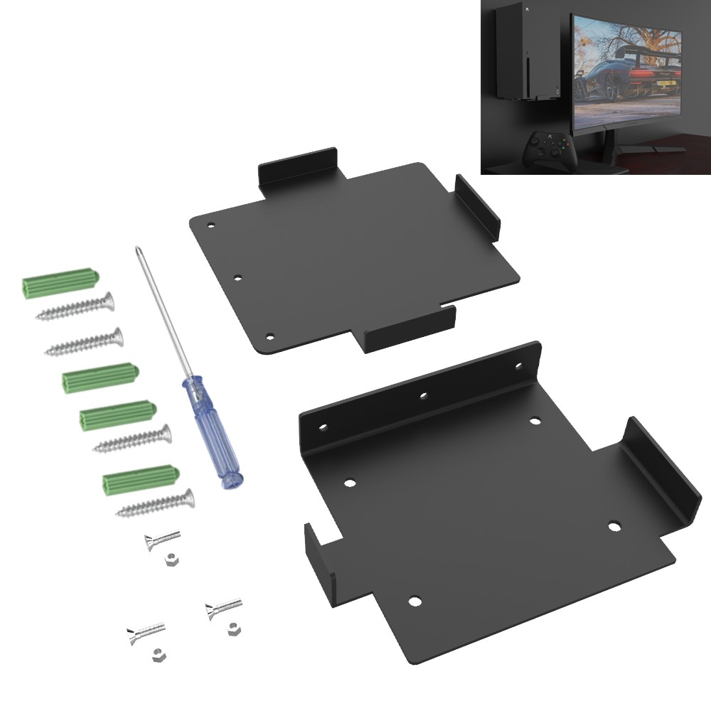 Microsoft XBOX Series X / S Wandhalterung Metall Konsolen Halter - Schwarz