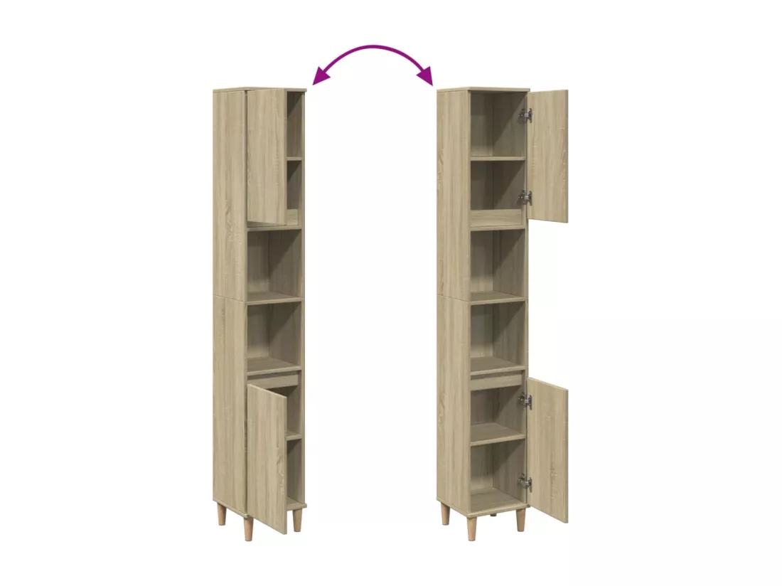 Armoire salle de bain chêne sonoma 30x30x190 cm