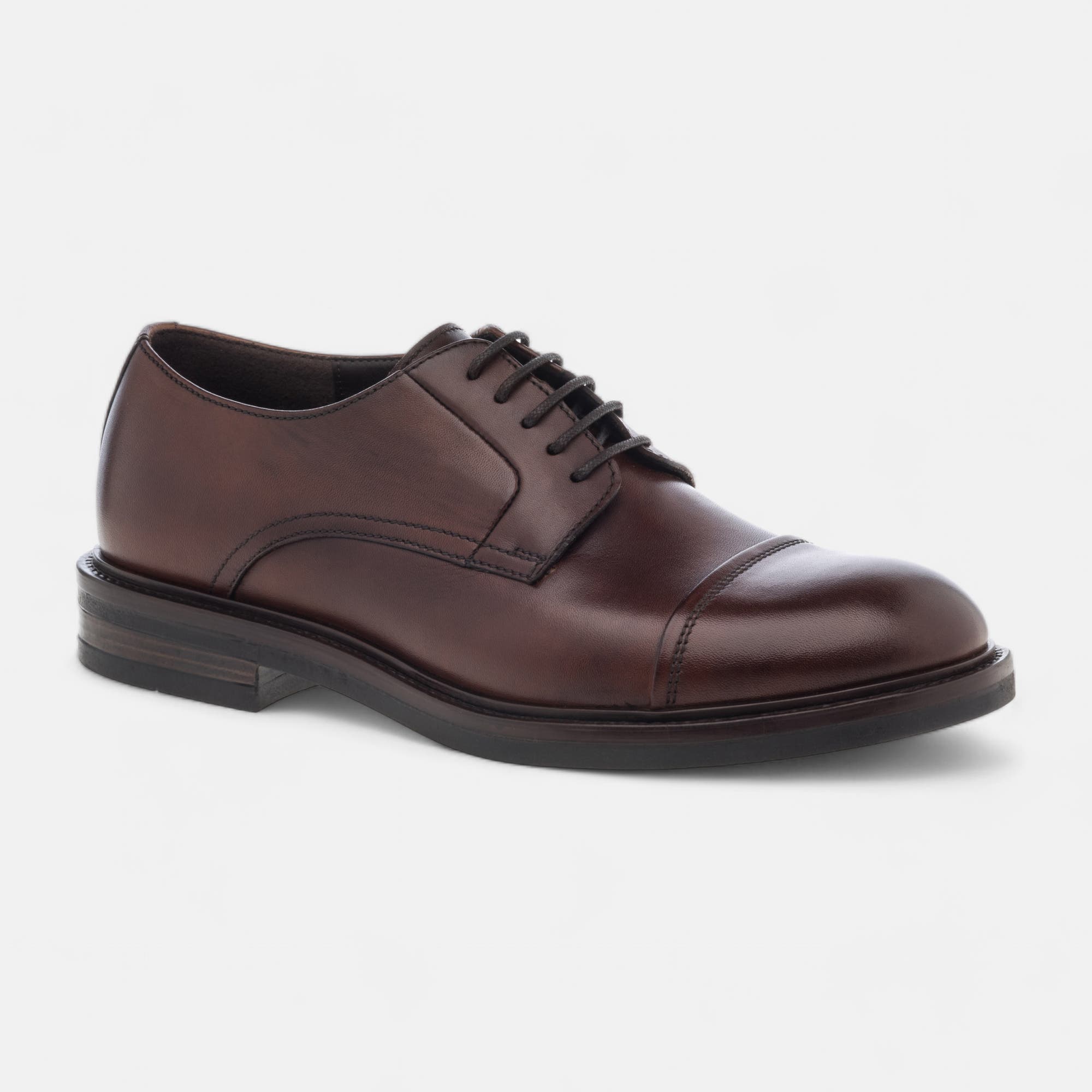 Derbies Homme en cuir cognac
