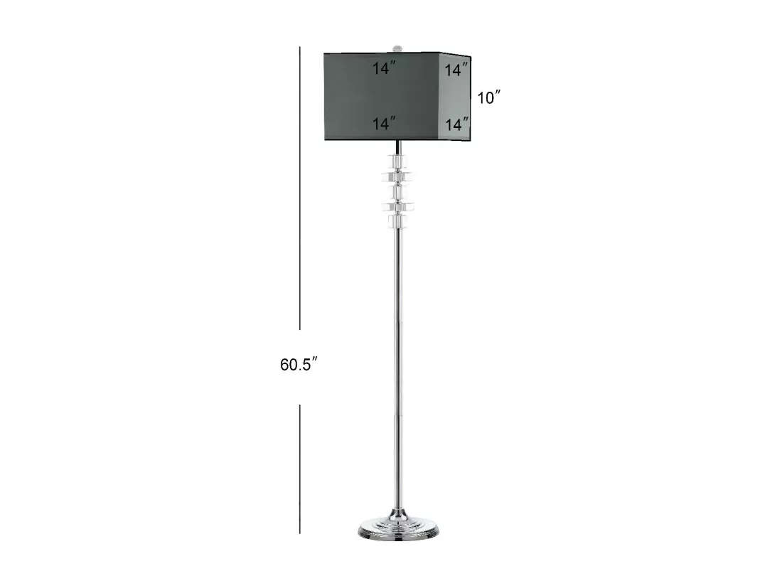 Lampadaire Transparent et chrome 36 X 36 X 153.03 cm - Yvette