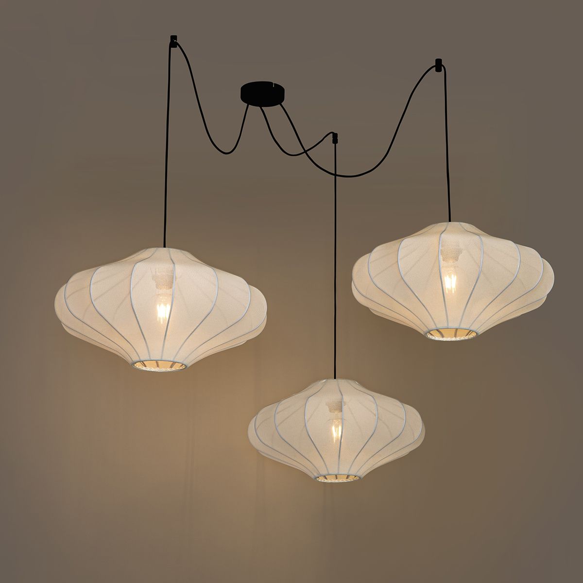 Japandi hanglamp wit 50cm 3-lichts - Plu
