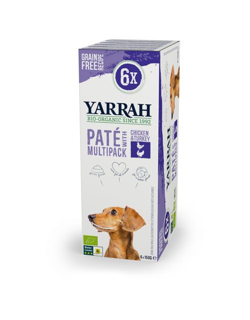Yarrah Bio Hondenvoer Alu Pate Graanvrij 6x150 g - Hondenvoer