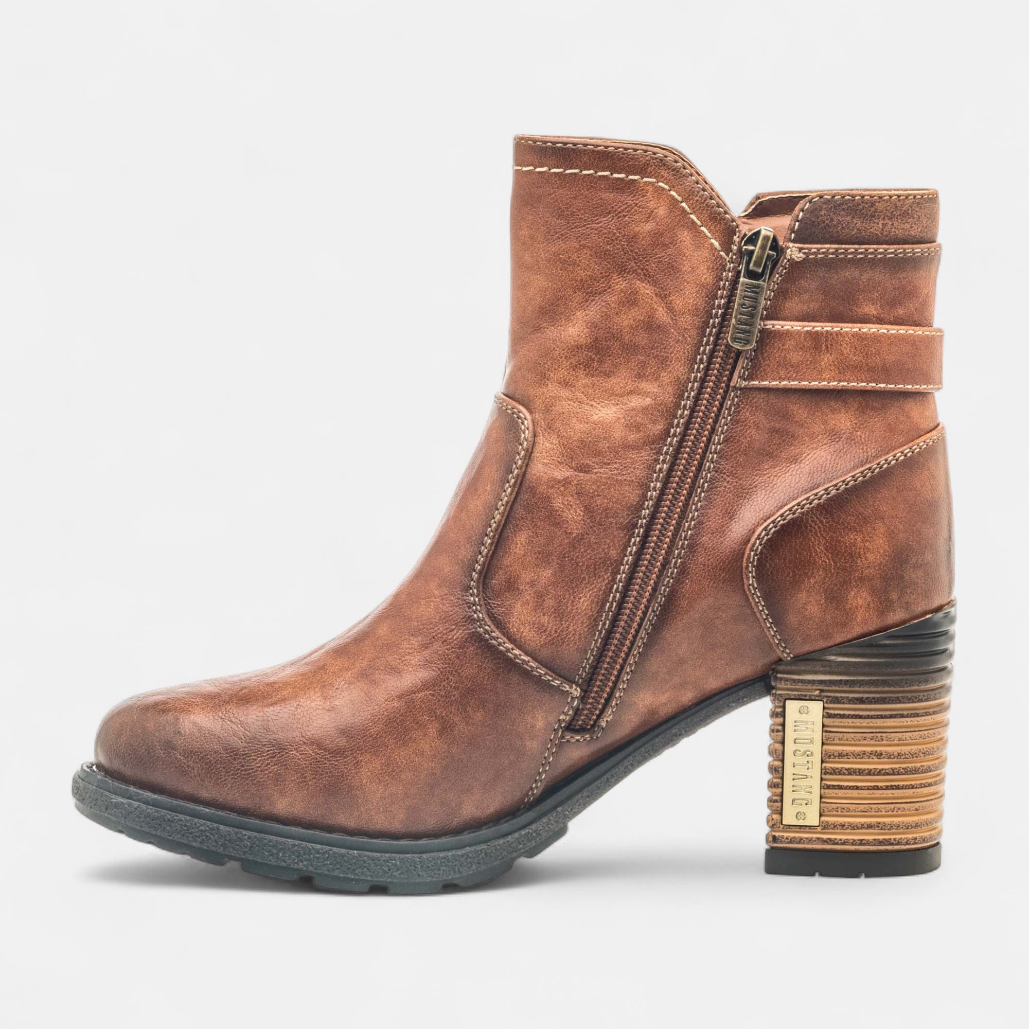 Boots à talon Femme cognac