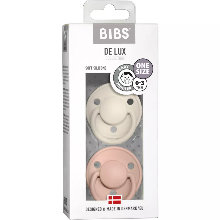 BIBS® Schnuller De Lux Ivory  Blush 0-36 Monate, 2 Stk.