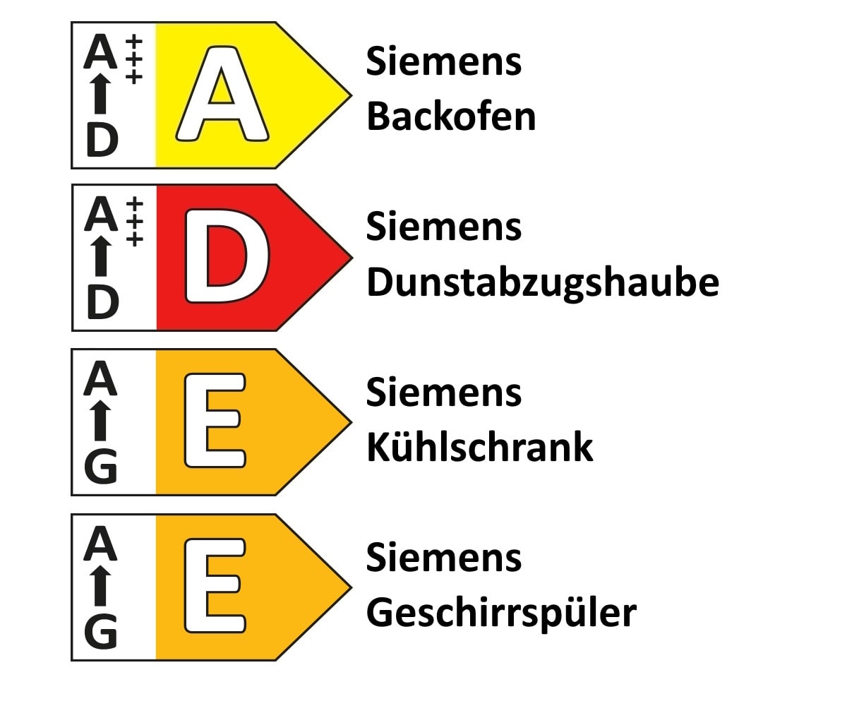 Einbauküche Cascada, Lacklaminat schilf, inkl. Siemens Elektrogeräte