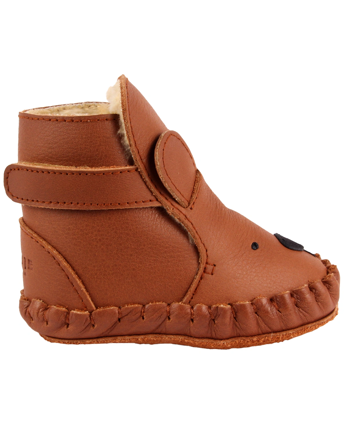 Krabbelschuhe KAPI CLASSIC - BEAR gefüttert in cognac