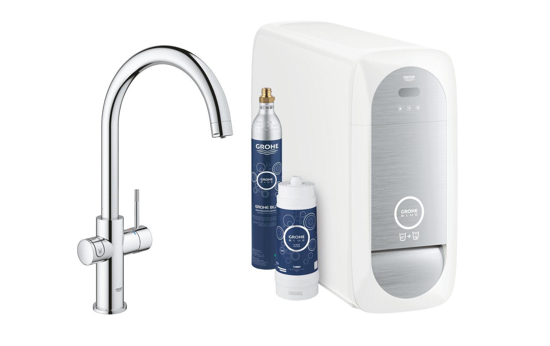 Küchenarmatur Blue Home C-Auslauf, Starter Kit, Chrom<br>Die frischste Wasserquellen