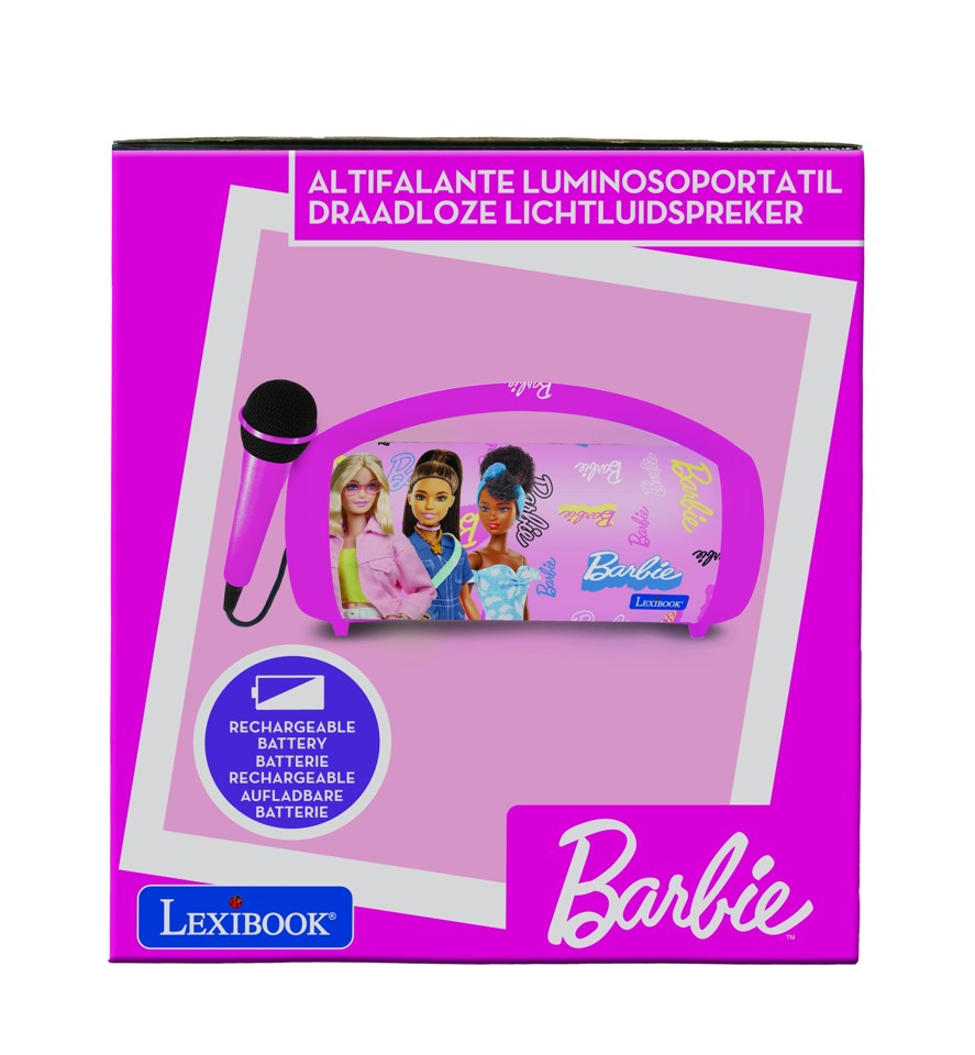 Lexibook - Barbie Bluetooth® lyshøjttaler med mikrofon