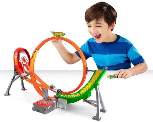 Hot Wheels - Power Shift Racebaan + 5 diecast