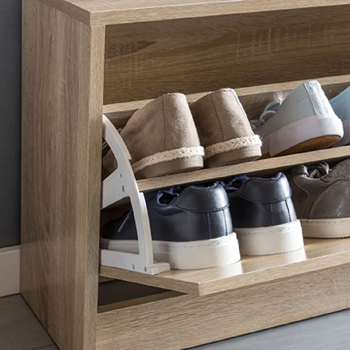 MES Banc à chaussures 1 abattant - Chêne