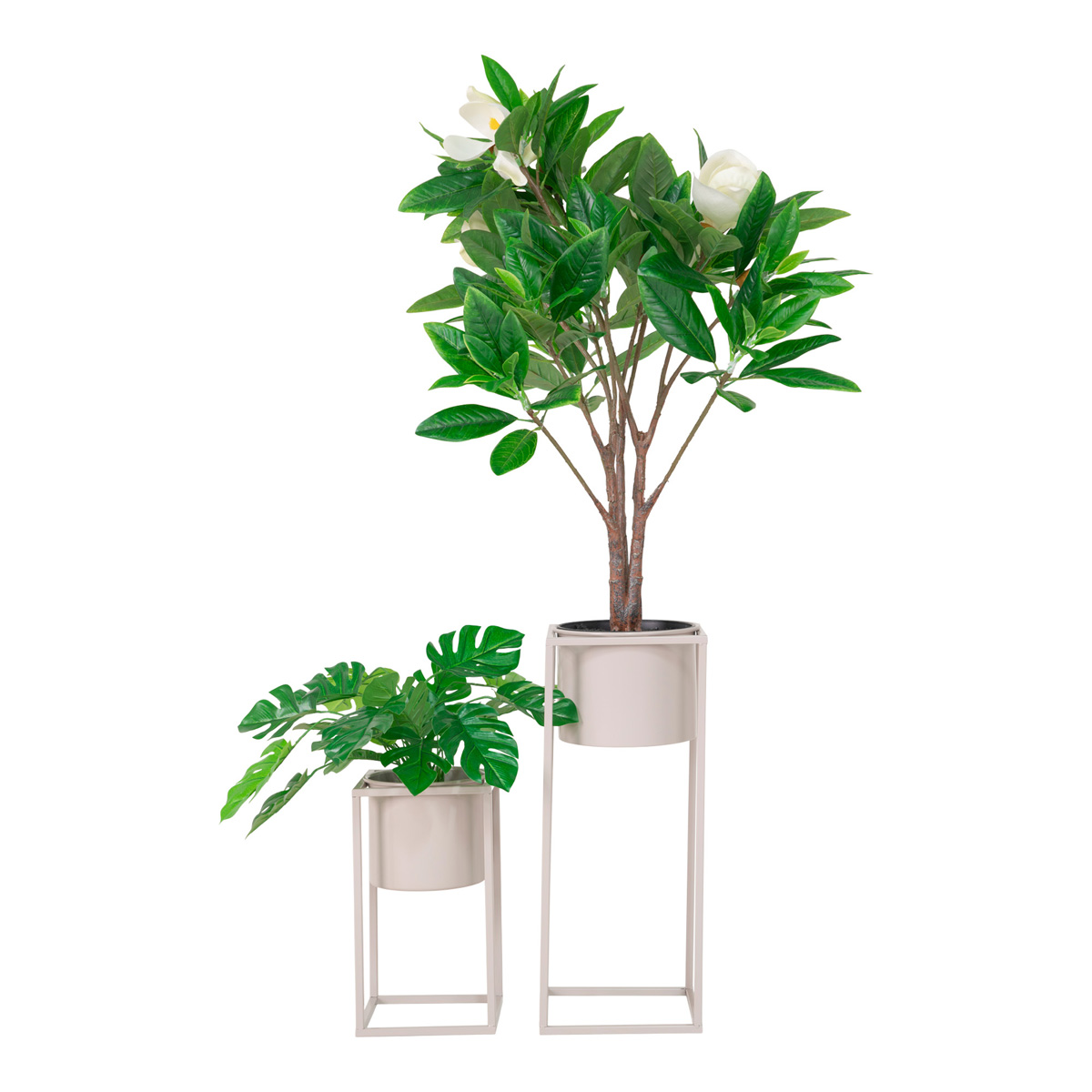 Staande plantenpot Finnley (set van 2) Finnley staande bloempot beige - set van 2