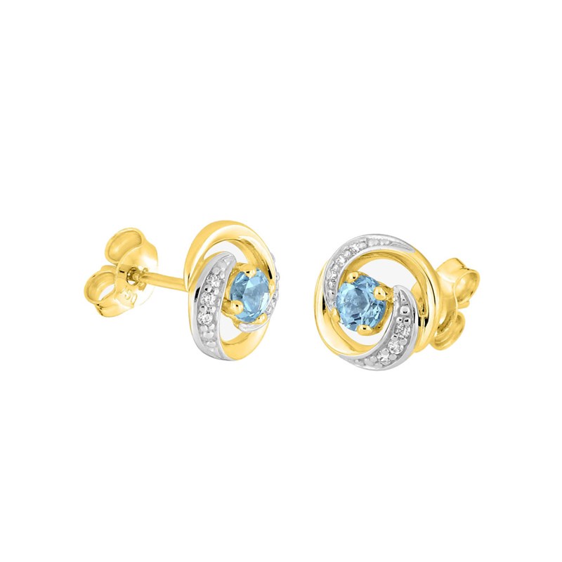 Boucles d'oreilles femme - topaze - Or 9 Carats