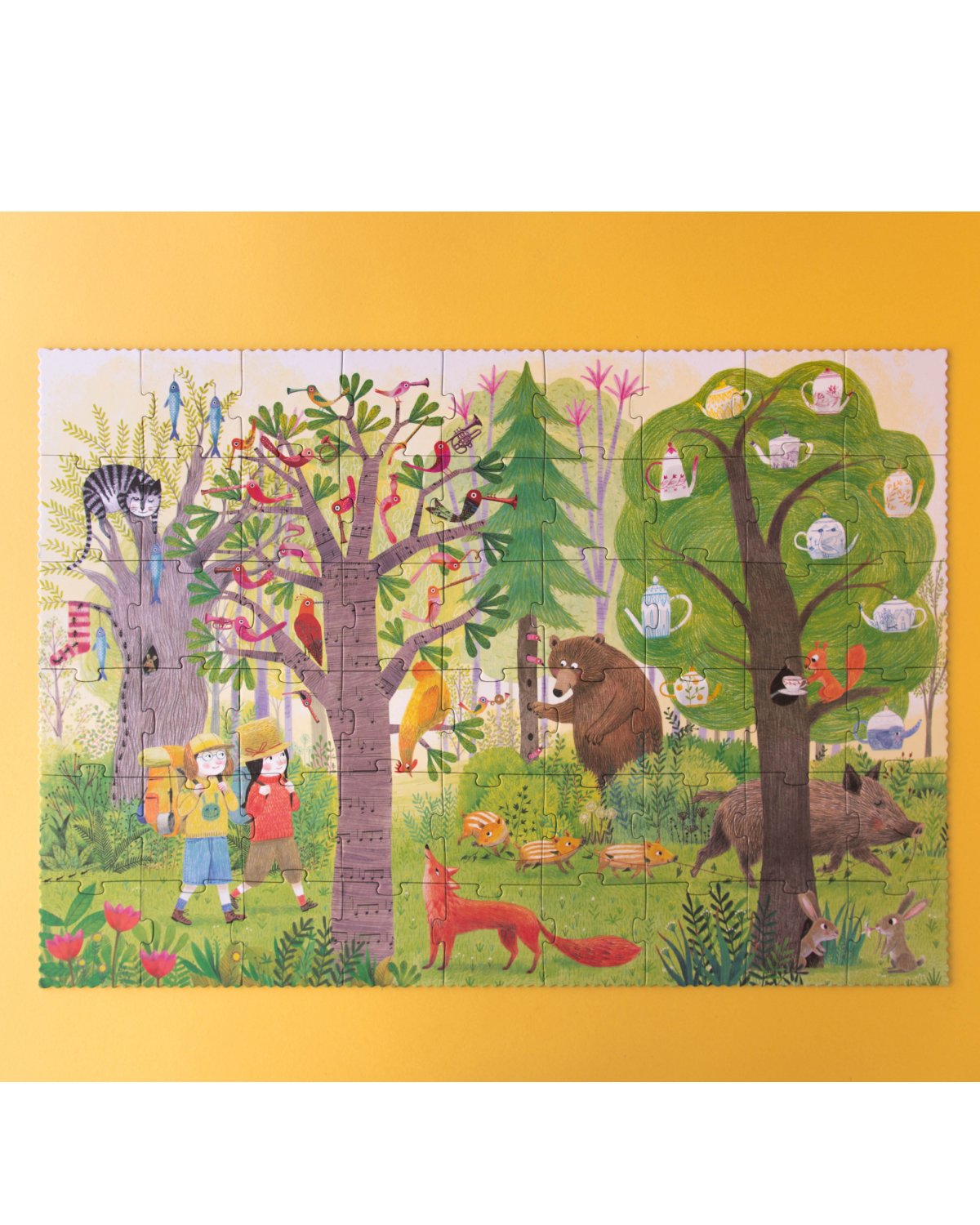 2i1 Puslespill “Natt og Dag i Skogen” – Puslespill Barn 6år+ | Night and Day in the Forest