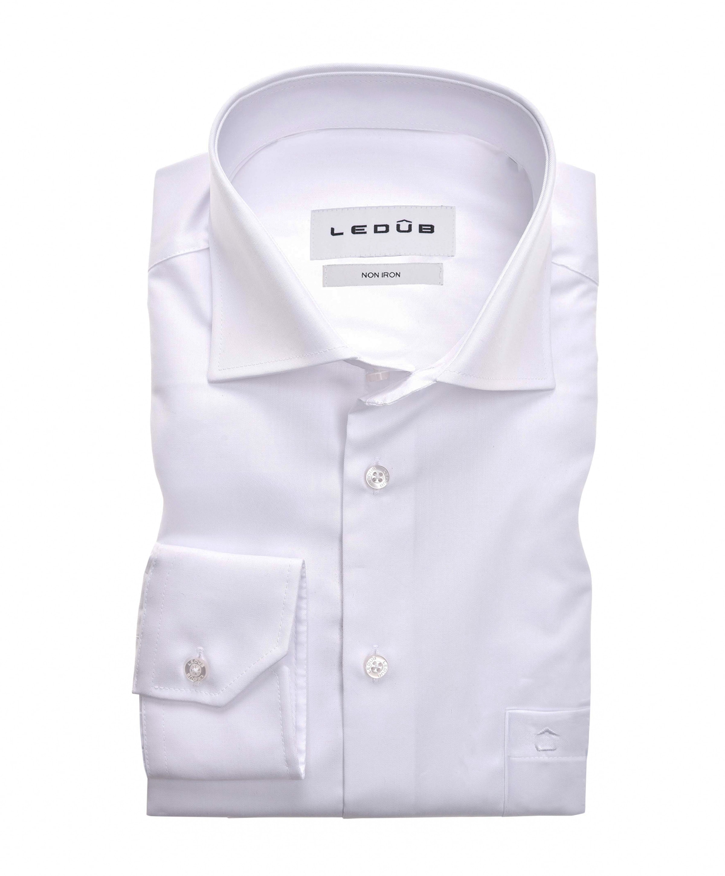 Ledub Heren overhemd extra lange mouw wit