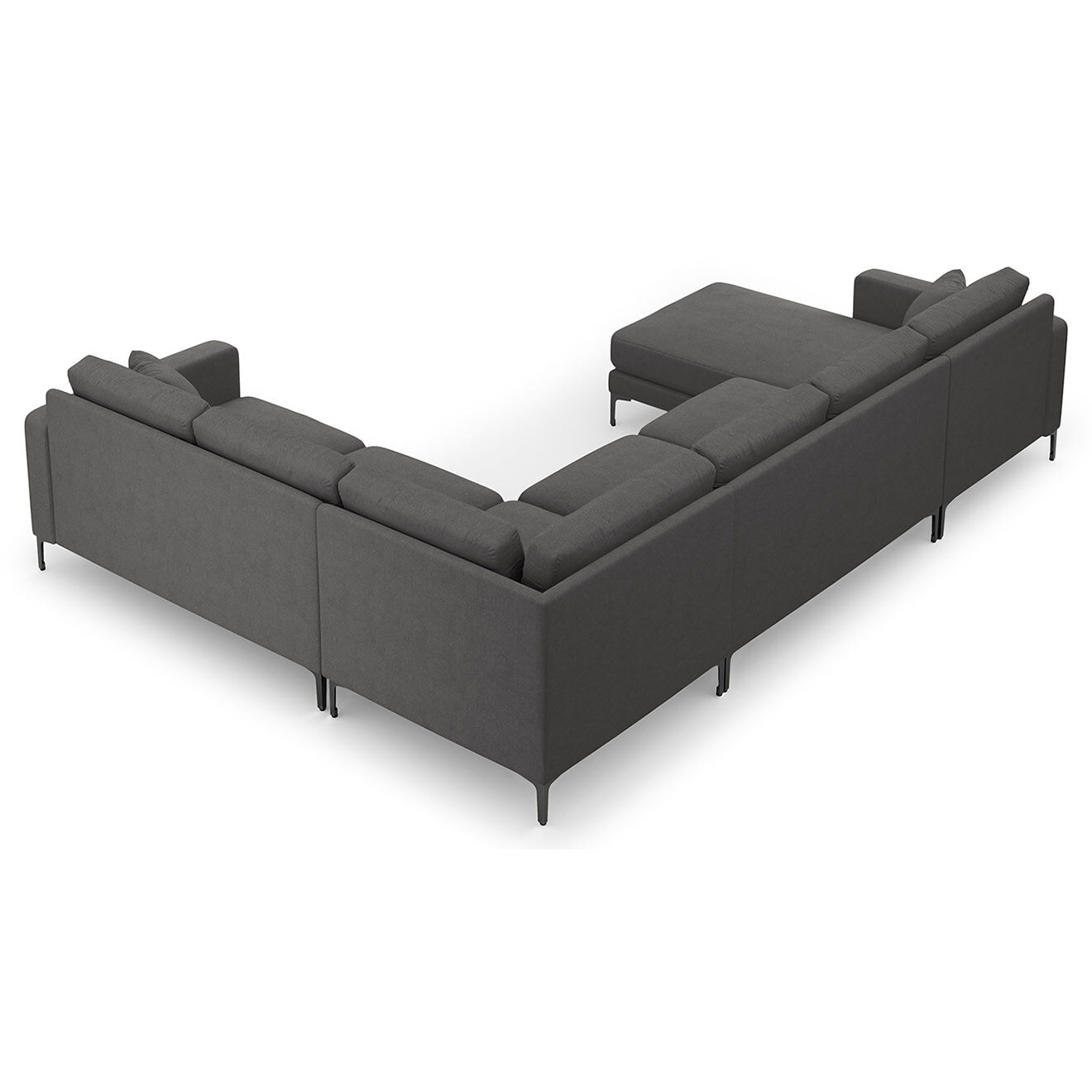 Mazzini Sofas Canapé Panoramique droit Venus 6 Places gris foncé - 326x236x90 cm