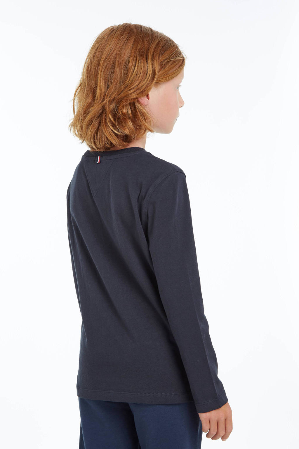Tommy Hilfiger longsleeve van katoen donkerblauw