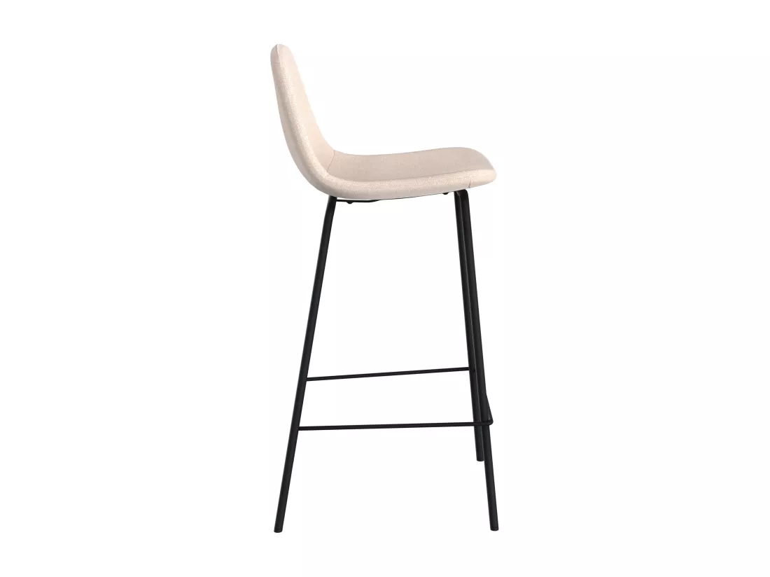 Lot de 2 chaises pour îlot central en tissu beige 65,5 cm - Henrik