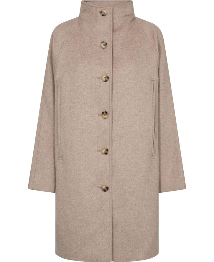 Selected Femme SLFVINNI WOOL COAT Sandshell/melange