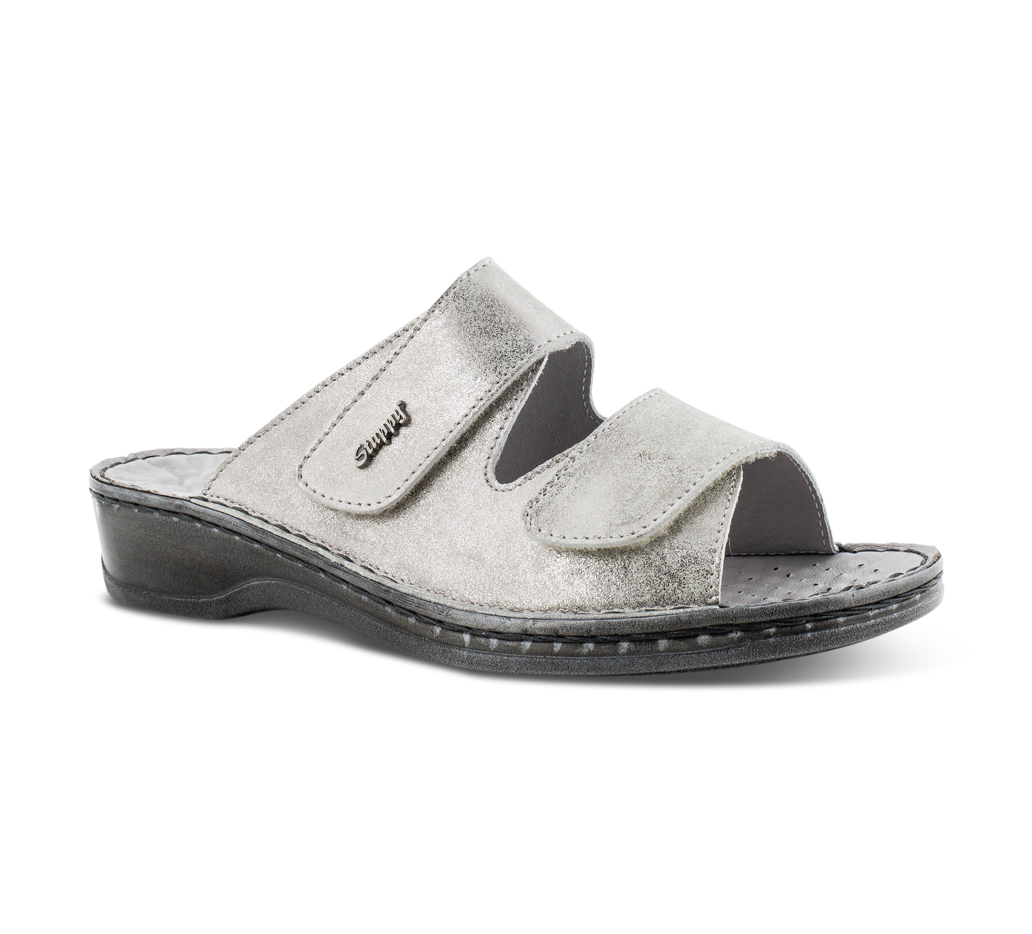 Stuppy Offene Hausschuhe silber