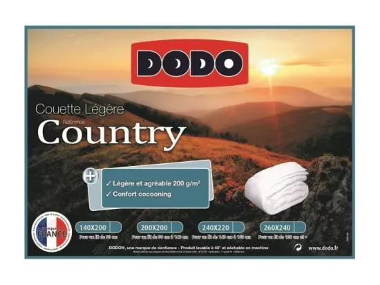 DODO Couette legere Country - 140 x 200 cm - Blanc