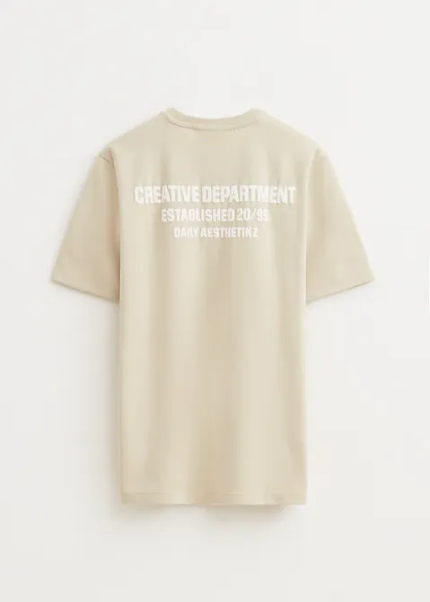 T-shirt met print creative off-white (ECRU)