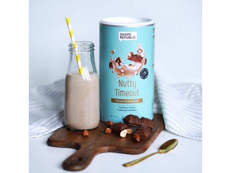 Shape Republic Slim Shake vegan Hazelnut Cream 420 g Veganer Mahlzeitenersatz mit Süssungsmitteln Nutty Timeout