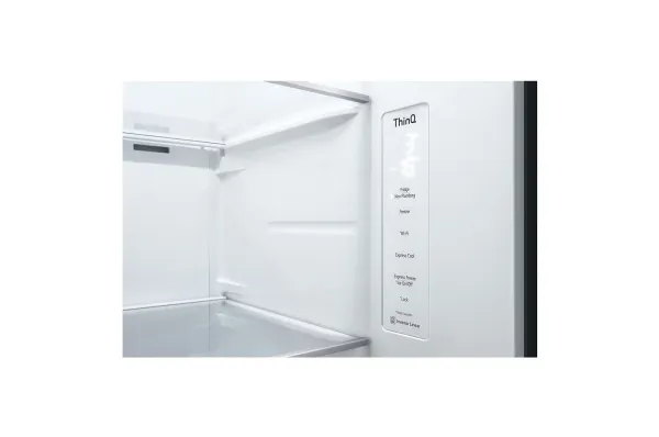 LG GSLV71MCLE - Køleskab/fryser - side-by-side med vanddispenser, isdispenser - Wi-Fi - bredde: 91.3 cm - dybde: 73.5 cm - højde: 179 cm - 635 liter - Klasse E - matsort stål