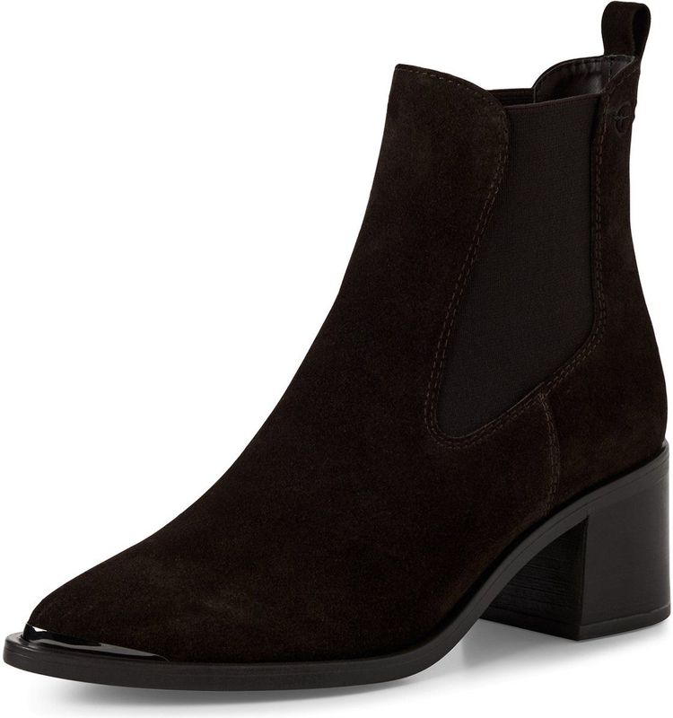 Tamaris - Core - Enkellaarsjes - Bruin - Blokhak - 14 cm Schachthoogte