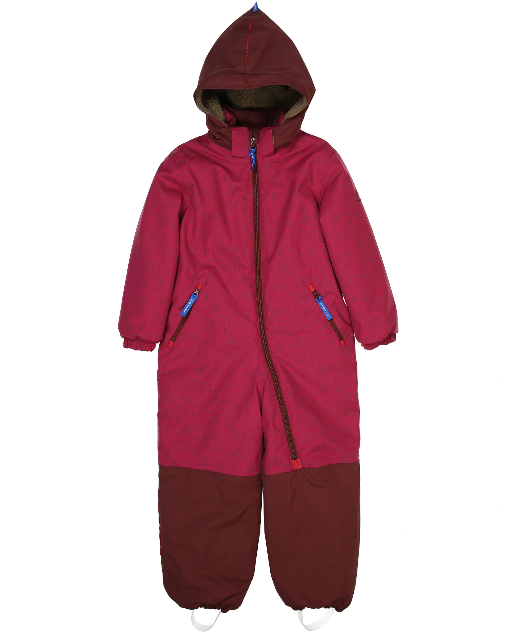 Winteroverall TURVA ICE in raspberry/sable