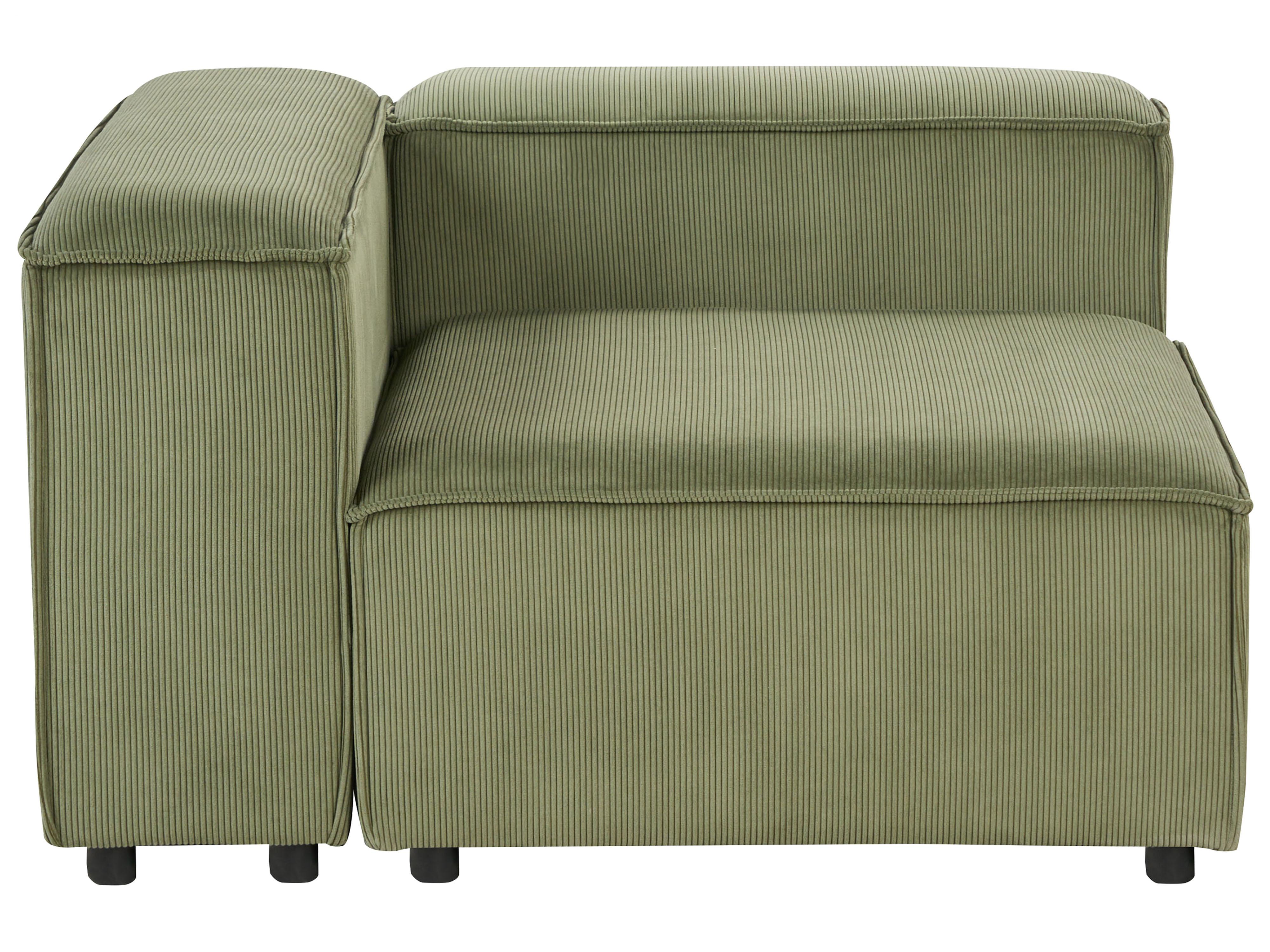 Modulaire hoekbank 3-zits ARDAL Corduroy Groen met ottomaan linkszijdig